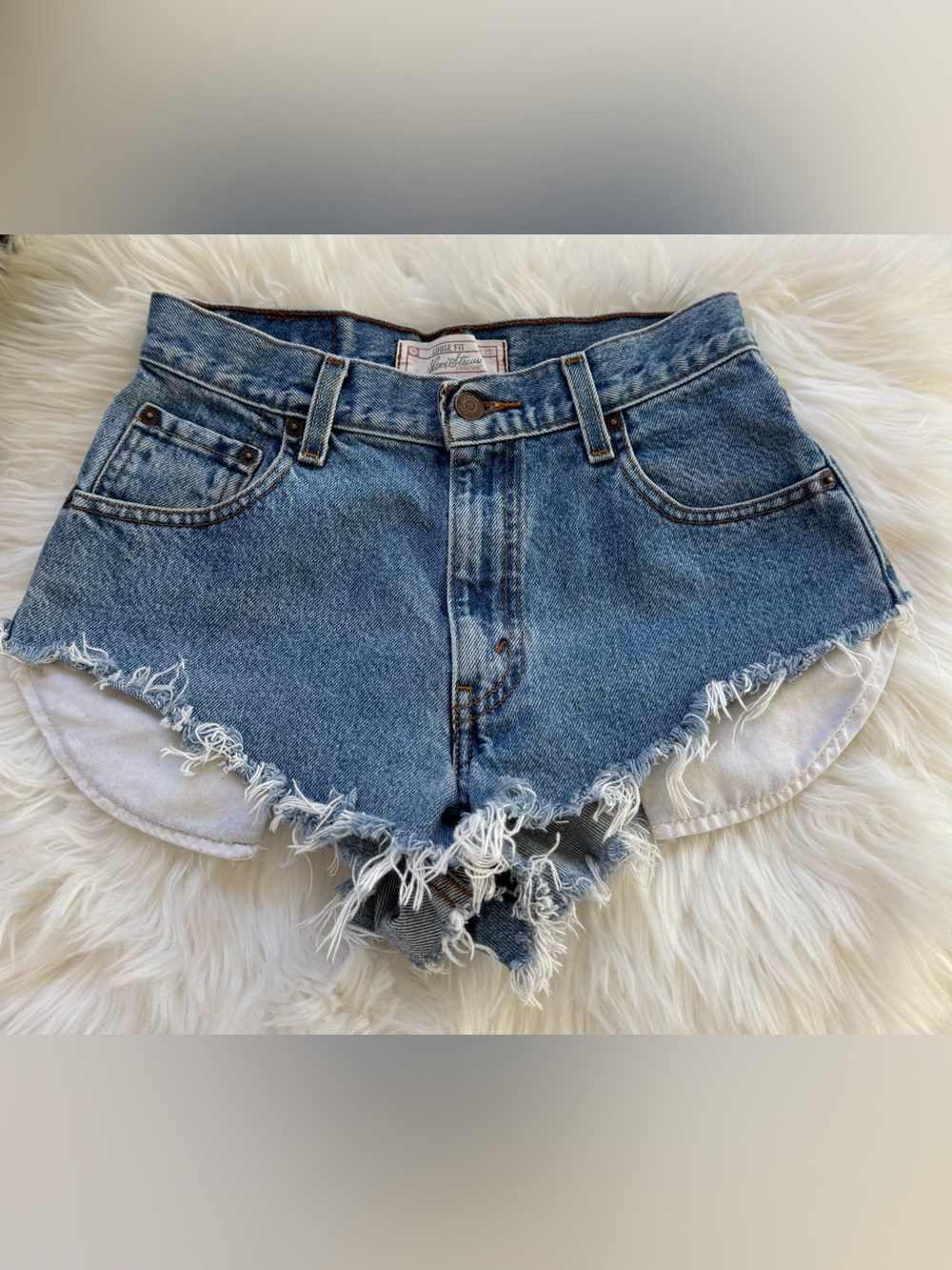 Levi's Y2K vintage Frayed Hem Light Blue Denim Cutoff Shorts